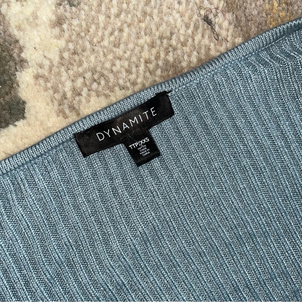 Dynamite Women's Blue Ribbed Sweater - Picture 6 of 6